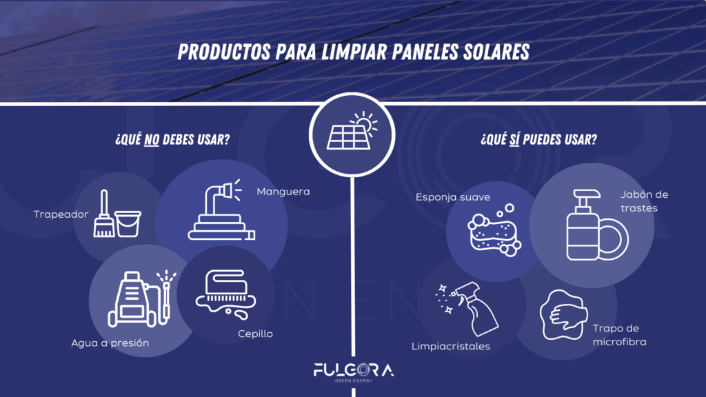 Productos para limpiar paneles solares