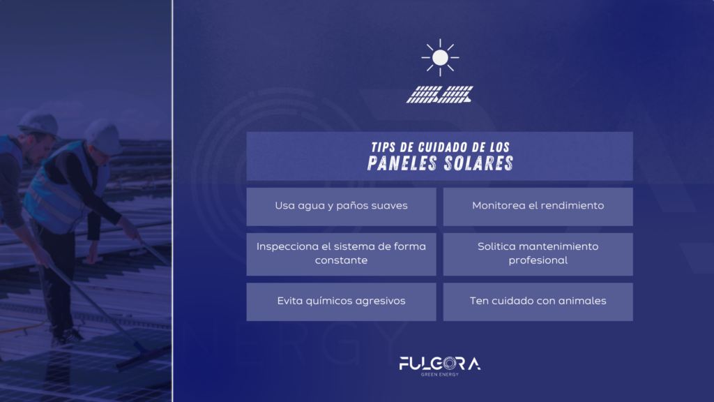 Tips de cuidado de los paneles solares